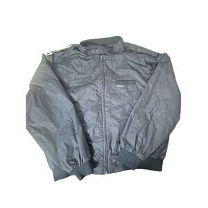 Vintage Members Only Jacket Mens XL Black Bomber Racer Windbreaker Full Zip